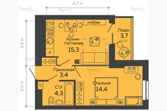 Екатеринбург, ул. Данилы Зверева, 11/2, ЖК «Даниловский» 2 очередь (Очередь 2) (Пионерский) - фото квартиры