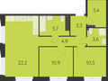 Продажа квартиры: Екатеринбург, ул. улица Краснолесья, дом, 4.11.1, ЖК 