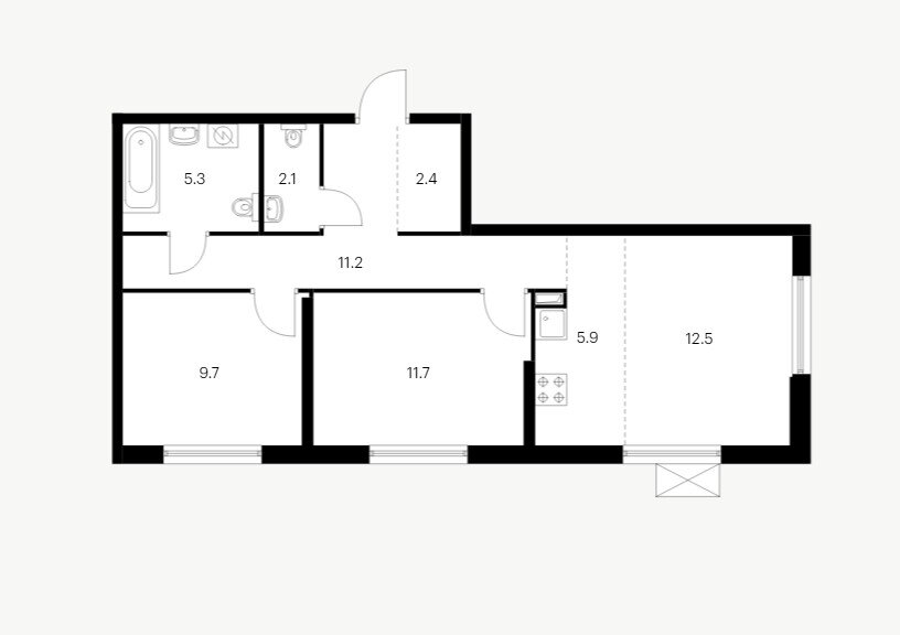 Екатеринбург, ул. Гаршина, 3, ЖК Утес (Уктус) - фото квартиры (4)
