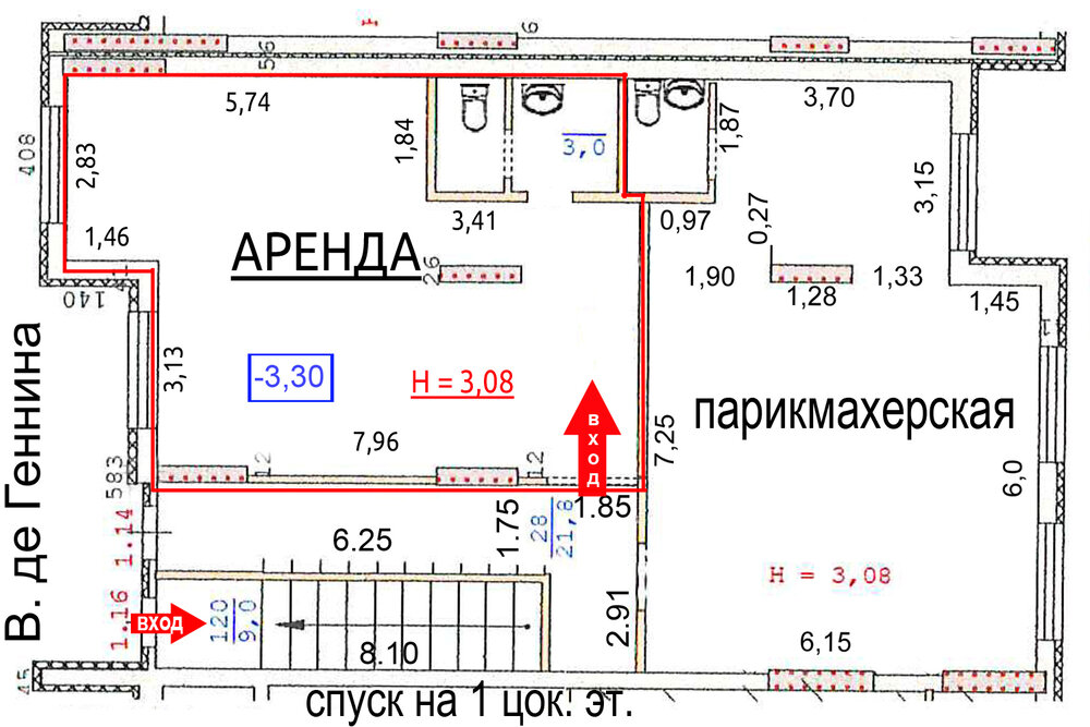 Екатеринбург, ул. Вильгельма де Геннина, 37 (Академический) - фото торговой площади (7)