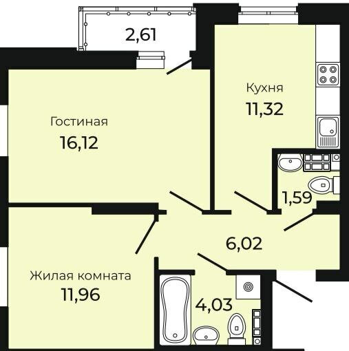 Екатеринбург, ул. Краснолесья, 96 (Центр) - фото квартиры (1)