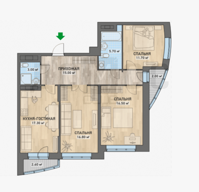 Екатеринбург, ул. Кировградская, 8 (Уралмаш) - фото квартиры (1)