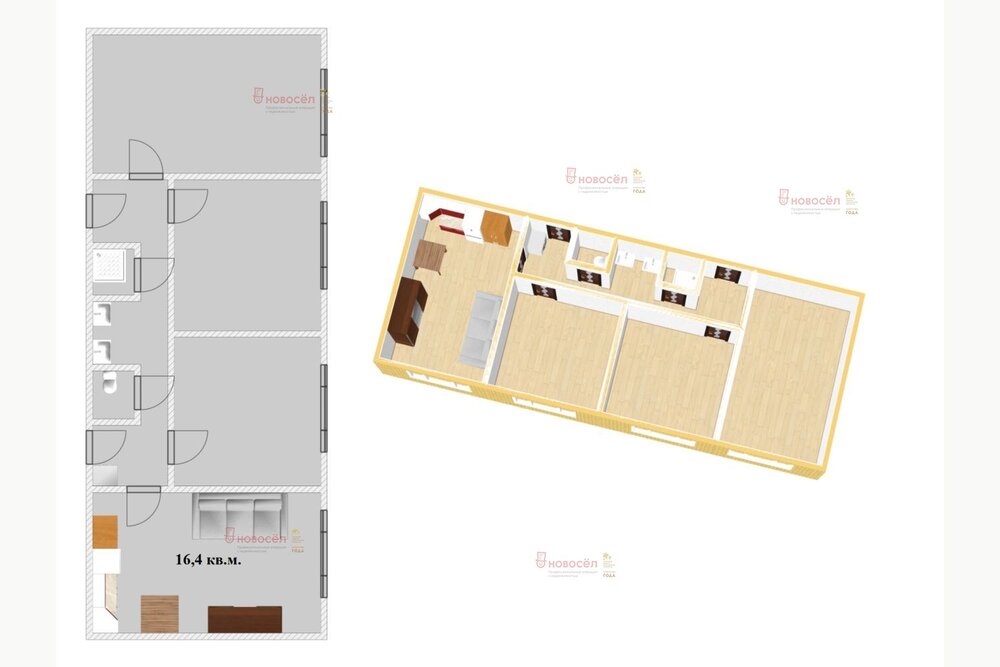 Екатеринбург, ул. Репина, 21 (ВИЗ) - фото комнаты (1)