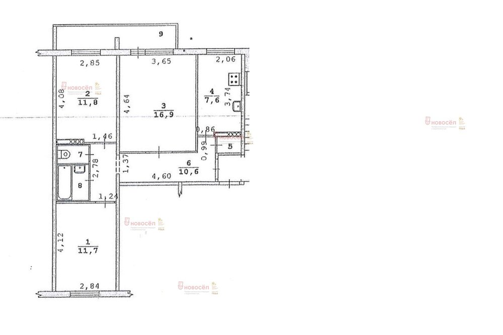 Екатеринбург, ул. Новгородцевой, 35 (ЖБИ) - фото комнаты (1)