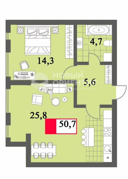 Екатеринбург, ул. Евгения Савкова, 31 (Широкая речка) - фото квартиры (1)