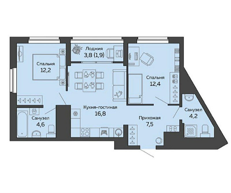 Екатеринбург, ул. 8 Марта, 204г/1 (Ботанический) - фото квартиры (1)