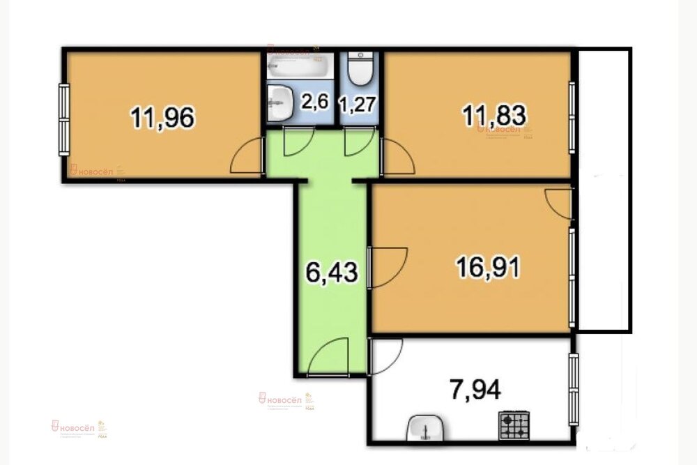 Екатеринбург, ул. Новгородцевой, 17 (ЖБИ) - фото квартиры (1)