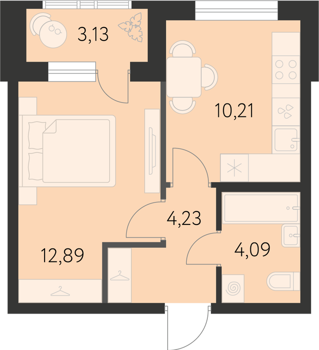 Екатеринбург, ул. улица Краснолесья, 3.21, ЖК "Первый Академ" (Дом 3.21) - фото квартиры