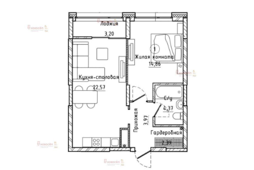 Екатеринбург, ул. Машинная, 1в/4 (Парковый) - фото квартиры (1)