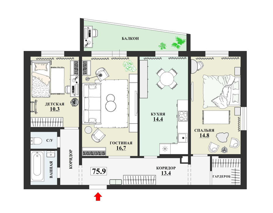 Екатеринбург, ул. Билимбаевская, 25к2 (Старая Сортировка) - фото квартиры (1)