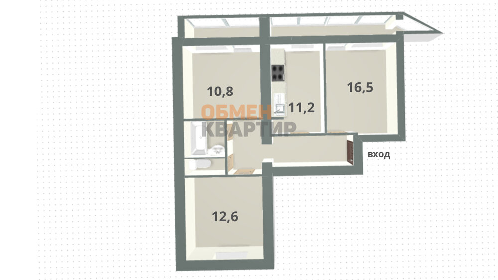 Екатеринбург, ул. Фурманова, 125 (Юго-Западный) - фото квартиры (3)