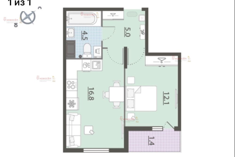 Екатеринбург, ул. Васильева, 14 (Юго-Западный) - фото квартиры (1)