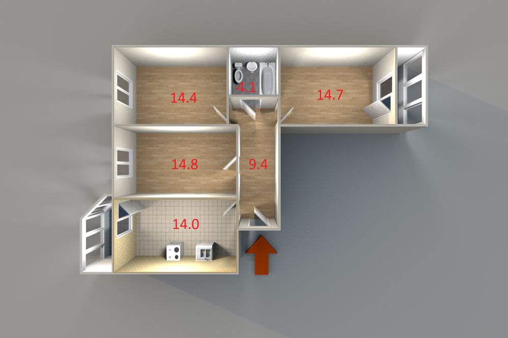 Екатеринбург, ул. Ракетная, 20 (Кольцово) - фото квартиры (3)
