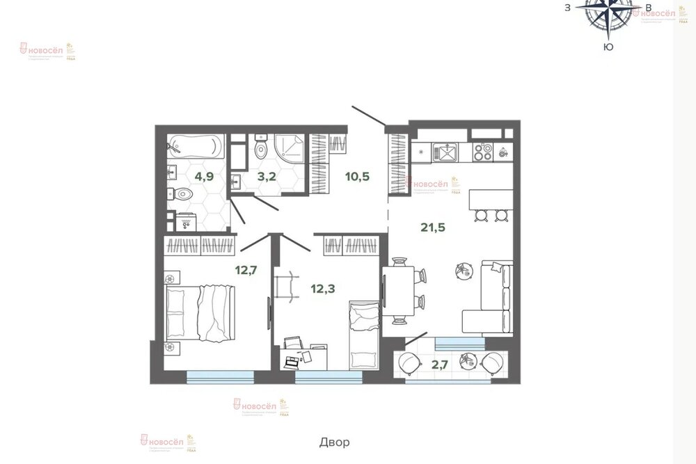 Екатеринбург, ул. Высоцкого, 7/а (ЖБИ) - фото квартиры (1)
