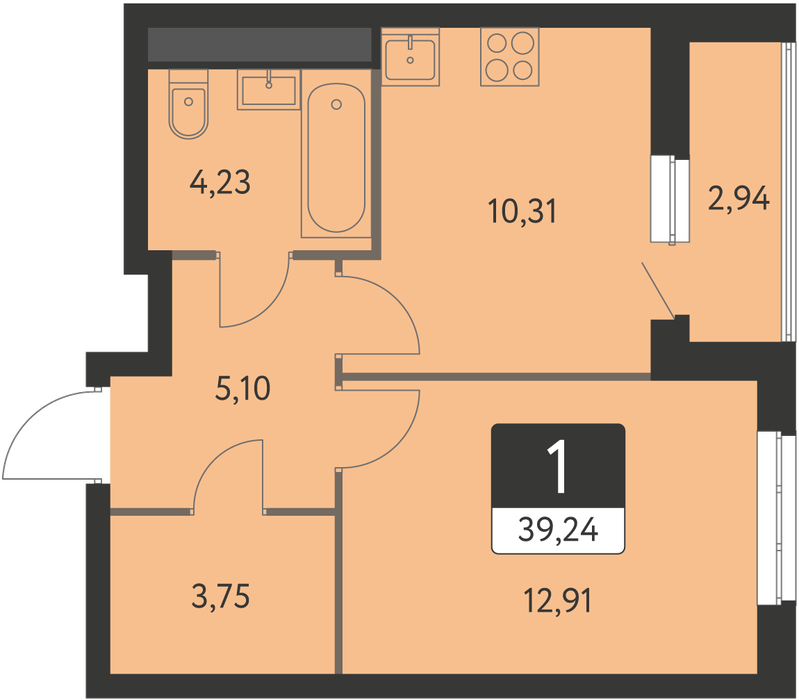 Екатеринбург, ул. улица Академика Ландау, 17.8, ЖК "Спутник-1" (Дом 17.8) - фото квартиры