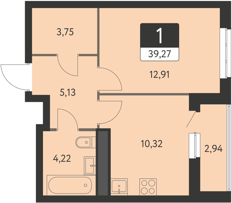 Екатеринбург, ул. улица Академика Ландау, 17.8, ЖК "Спутник-1" (Дом 17.8) - фото квартиры