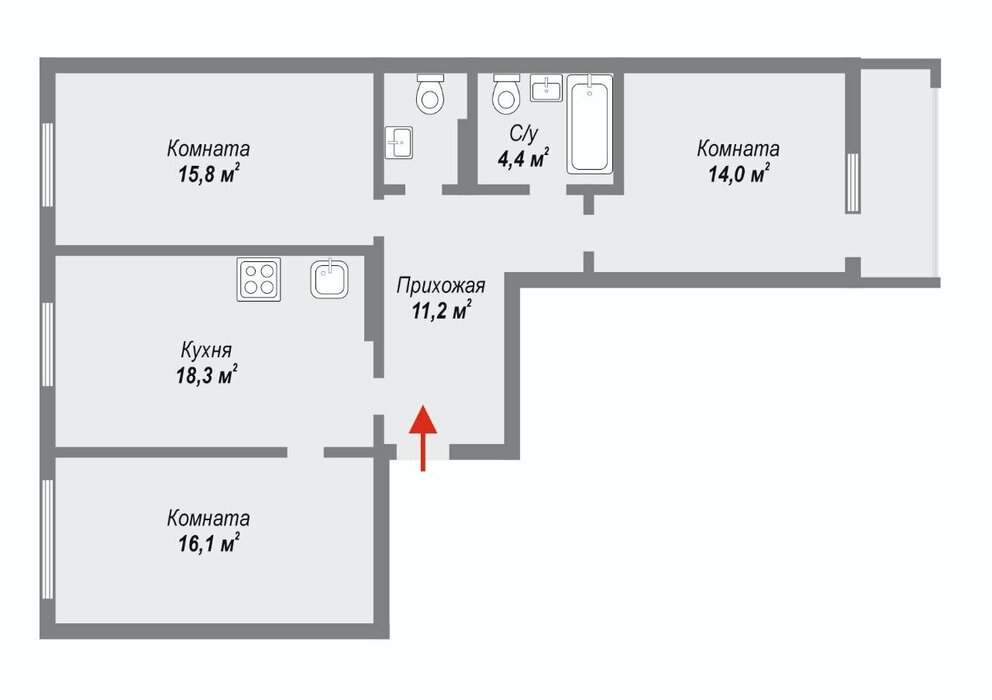 Екатеринбург, ул. Дорожная, 18 (Вторчермет) - фото квартиры (8)