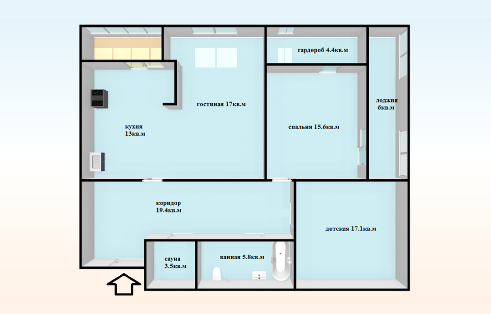 Екатеринбург, ул. Трамвайный, 2/1 (Пионерский) - фото квартиры (3)