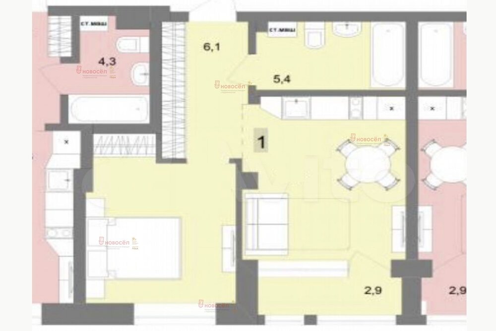 Екатеринбург, ул. Репина, 24 (Юго-Западный) - фото квартиры (1)