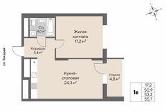 Екатеринбург, ул. Мельникова, 2, секц. 1.4-1.6, Жилой квартал  "Нагорный" (Секция 2.2) (ВИЗ) - фото квартиры