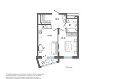 Екатеринбург, ул. Владимира Высоцкого, 7/2, ЖК "Парк Каменные палатки" (Гринвич) (Секция 14) (ЖБИ) - фото квартиры