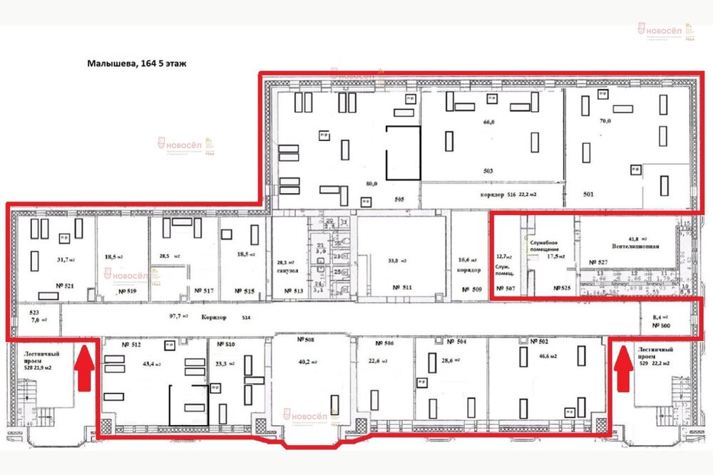 Екатеринбург, ул. Малышева, 164 (Втузгородок) - фото офисного помещения (1)