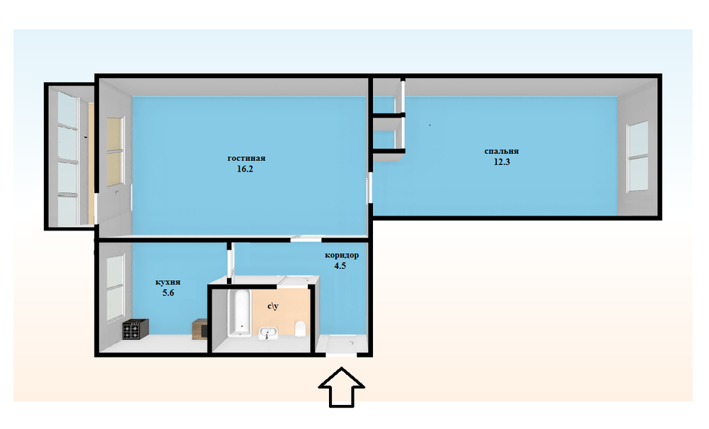 Екатеринбург, ул. Патриса Лумумбы, 27б (Вторчермет) - фото квартиры (3)