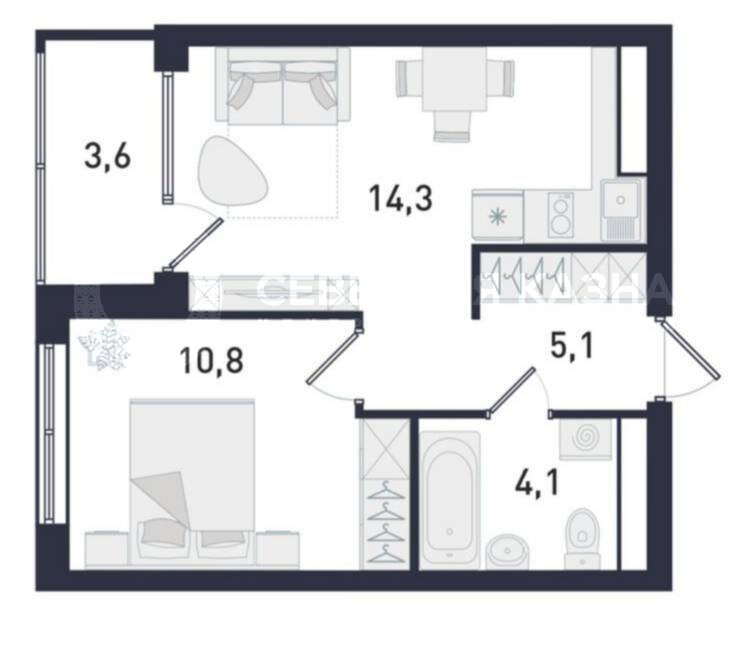 Екатеринбург, ул. Крауля, 105 (ВИЗ) - фото квартиры (7)