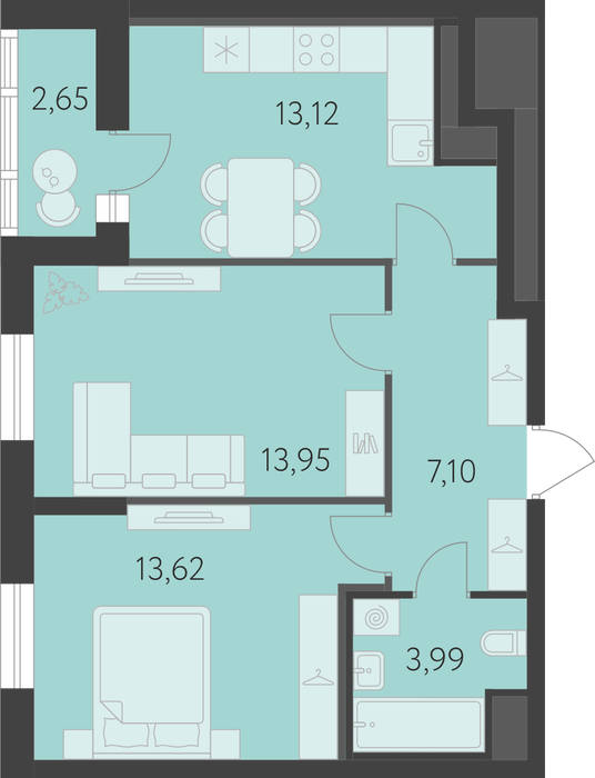 Екатеринбург, ул. улица Академика Парина, дом, 13.2, Квартал Новая Олимпика (Дом 13.2) (Академический) - фото квартиры