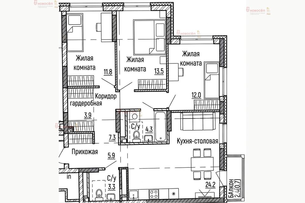 Екатеринбург, ул. Бакинских комиссаров, 33/а (Уралмаш) - фото квартиры (1)