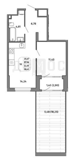 Екатеринбург, ул. Космонавтов, 91Б (секция 1.2), Квартал Моменты на Космонавтов (Дом 1) (Уралмаш) - фото квартиры (2)