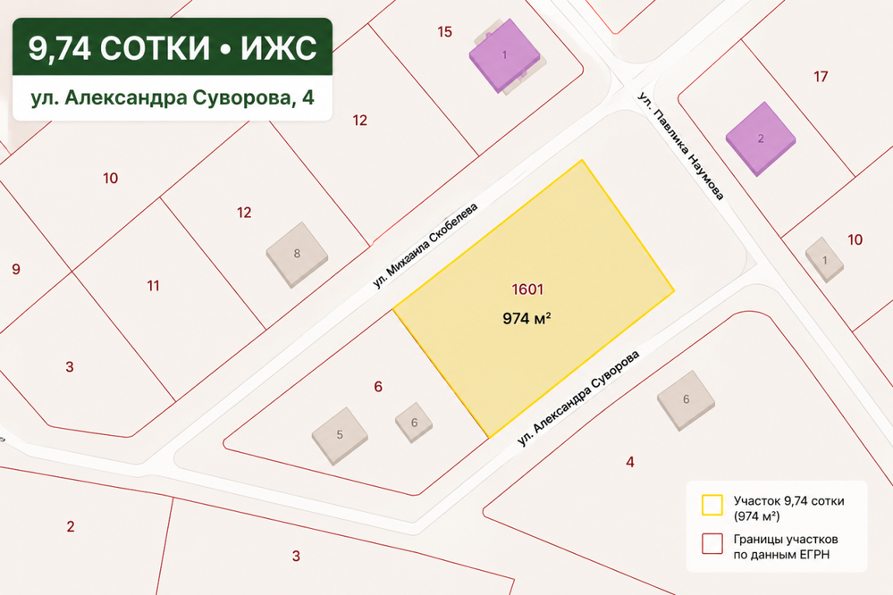 п. Колюткино, ул. Александра Суворова, 4 (городской округ Белоярский) - фото земельного участка (2)