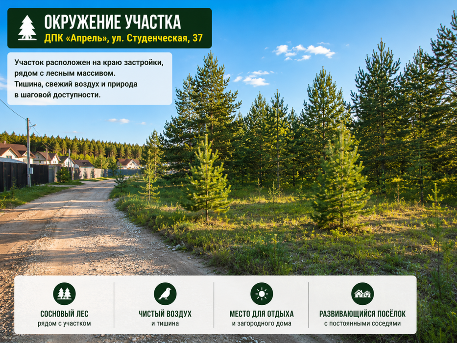 поселок городского типа Уральский, ул. тер. ДПК Апрель, ул Студенческая, 37 - фото земельного участка (6)