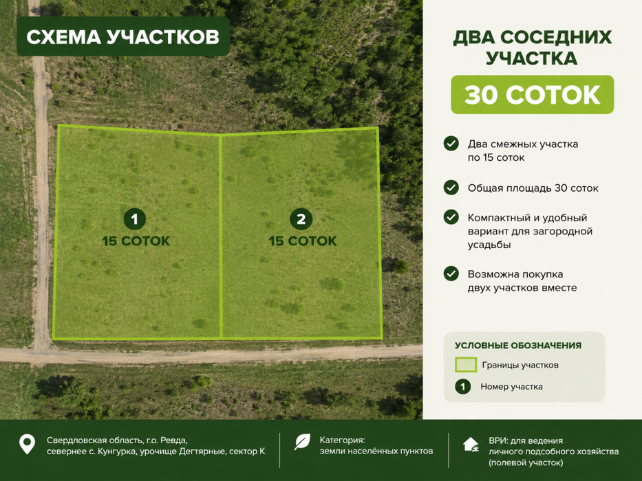 с. Кунгурка, ул. урочище Дегтярные, сектор К (городской округ Ревда) - фото земельного участка (2)